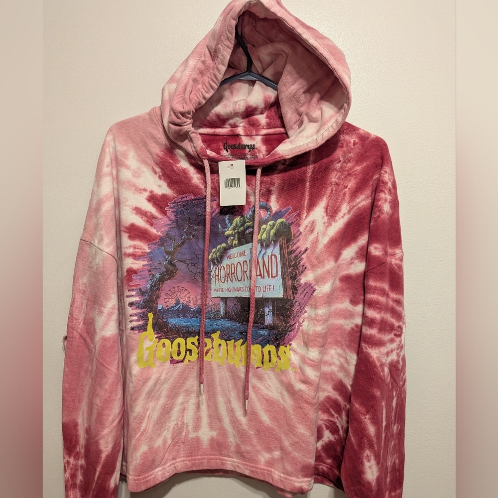 Goosebumps Pink Tie-Dye Hoodie Sweatshirt